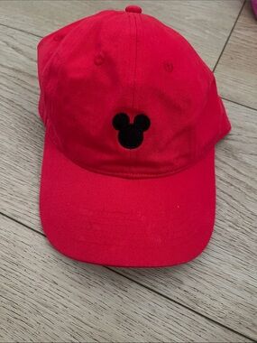 Disney Red Cap with Black Mickey Embroidery
